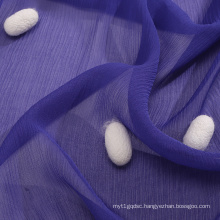 Silk yoryu purple 10M/M plain dyed light silk fabric pure crinkle silk chiffon fabric chiffon